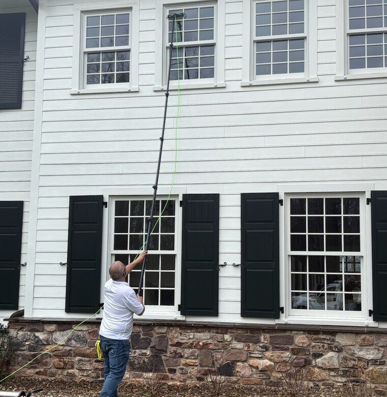 Pure-water pole window cleaning