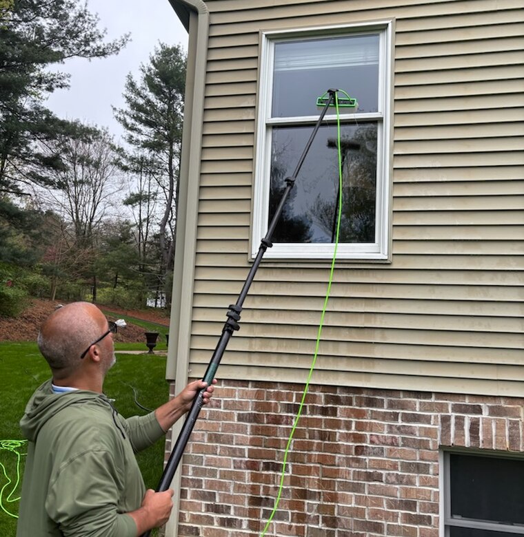 Storefront glass cleaning